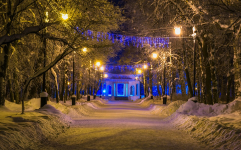 В Кирове начали подключать новогоднюю иллюминацию